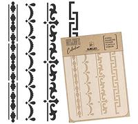 NAKLEO Pochoir pour Peinture Artisanat A3 30x42cm, Modèle en Plastique, Réutilisable, Ensemble Mini Bordures, DIY Bricolage Scrapbooking Décoration a Peindre, Mur Sol Bois Tissu Meuble