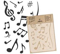 NAKLEO Pochoir pour Peinture Artisanat A3 30x42cm, Modèle en Plastique, Réutilisable, Notes Musique Tripler, DIY Bricolage Scrapbooking Décoration a Peindre, Mur Sol Bois Tissu Meuble
