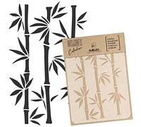 NAKLEO Pochoir pour Peinture Artisanat A3 30x42cm, Modèle en Plastique, Réutilisable, Pousses Bambou Chinois Oriental, DIY Bricolage Scrapbooking Décoration a Peindre, Mur Sol Bois Tissu Meuble