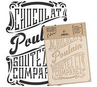 NAKLEO Pochoir pour Peinture Artisanat A4 21x30cm, Modèle en Plastique, Réutilisable, Chocolat Lettrage Inscription, DIY Bricolage Scrapbooking Décoration a Peindre, Mur Sol Bois Tissu Meuble