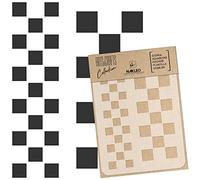 NAKLEO Pochoir pour Peinture Artisanat A4 21x30cm, Modèle en Plastique, Réutilisable, Échiquier Carré Rétro, DIY Bricolage Scrapbooking Décoration a Peindre, Mur Sol Bois Tissu Meuble