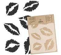 NAKLEO Pochoir pour Peinture Artisanat A4 21x30cm, Modèle en Plastique, Réutilisable, Lèvres Bouche Conception, DIY Bricolage Scrapbooking Décoration a Peindre, Mur Sol Bois Tissu Meuble