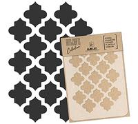 NAKLEO Pochoir pour Peinture Artisanat A4 21x30cm, Modèle en Plastique, Réutilisable, Marocain Géométrique Trèfle, DIY Bricolage Scrapbooking Décoration a Peindre, Mur Sol Bois Tissu Meuble
