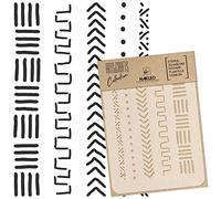 NAKLEO Pochoir pour Peinture Artisanat A4 21x30cm, Modèle en Plastique, Réutilisable, Mudcloth Africain Bohème, DIY Bricolage Scrapbooking Décoration a Peindre, Mur Sol Bois Tissu Meuble