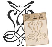 NAKLEO Pochoir pour Peinture Artisanat A4 21x30cm, Modèle en Plastique, Réutilisable, Ornement Art Nouveau Élégant, DIY Bricolage Scrapbooking Décoration a Peindre, Mur Sol Bois Tissu Meuble