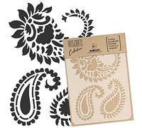 NAKLEO Pochoir pour Peinture Artisanat A4 21x30cm, Modèle en Plastique, Réutilisable, Paisley Turkish Oriental Floral, DIY Bricolage Scrapbooking Décoration a Peindre, Mur Sol Bois Tissu Meuble