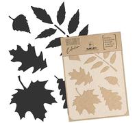 NAKLEO Pochoir pour Peinture Artisanat A5 15x21cm, Modèle en Plastique, Réutilisable, Feuilles Automne Nature, DIY Bricolage Scrapbooking Décoration a Peindre, Mur Sol Bois Tissu Meuble