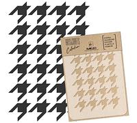 NAKLEO Pochoir pour Peinture Artisanat A5 15x21cm, Modèle en Plastique, Réutilisable, Pied Poule Chiffre, DIY Bricolage Scrapbooking Décoration a Peindre, Mur Sol Bois Tissu Meuble