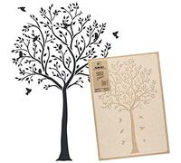 NAKLEO Pochoir pour Peinture Murale Grand Format 110x172cm, Modèle en Plastique et Réutilisable, Gros Arbre Oiseaux Nature, DIY Bricolage Artisanat Décoration a Peindre, Bois Tissu Mueble
