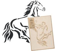 NAKLEO Pochoir pour Peinture Murale Grand Format 43x64cm, Modèle en Plastique et Réutilisable, Cheval Animaux Chevaux, DIY Bricolage Artisanat Décoration a Peindre, Bois Tissu Mueble