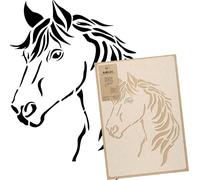 NAKLEO Pochoir pour Peinture Murale Grand Format 43x64cm, Modèle en Plastique et Réutilisable, Cheval Animaux Chevaux, DIY Bricolage Artisanat Décoration a Peindre, Bois Tissu Mueble