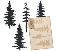 NAKLEO Pochoir pour Peinture Murale Grand Format 43x64cm, Modèle en Plastique et Réutilisable, Conifère Pin Sapin, DIY Bricolage Artisanat Décoration a Peindre, Bois Tissu Mueble