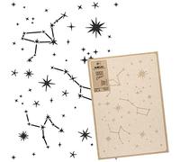 NAKLEO Pochoir pour Peinture Murale Grand Format 43x64cm, Modèle en Plastique et Réutilisable, Constellation Nuit Ciel, DIY Bricolage Artisanat Décoration a Peindre, Bois Tissu Mueble