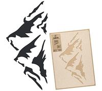 NAKLEO Pochoir pour Peinture Murale Grand Format 43x64cm, Modèle en Plastique et Réutilisable, Montagnes Pics Voyager, DIY Bricolage Artisanat Décoration a Peindre, Bois Tissu Mueble