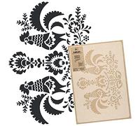 NAKLEO Pochoir pour Peinture Murale Grand Format 43x64cm, Modèle en Plastique et Réutilisable, Polonais Populaire Coq Ornement, DIY Bricolage Artisanat Décoration a Peindre, Bois Tissu Mueble