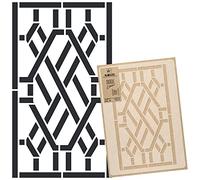 NAKLEO Pochoir pour Peinture Murale Grand Format 59x95cm, Modèle en Plastique et Réutilisable, Chinois Balustrade Ornementation, DIY Bricolage Artisanat Décoration a Peindre, Bois Tissu Mueble