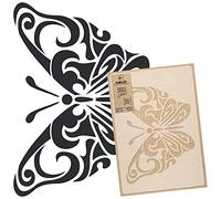 NAKLEO Pochoir pour Peinture Murale Grand Format 59x95cm, Modèle en Plastique et Réutilisable, Frisé Papillon Prairie Spinnaker, DIY Bricolage Artisanat Décoration a Peindre, Bois Tissu Mueble