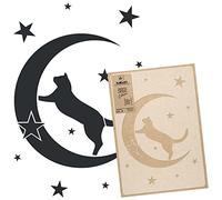 NAKLEO Pochoir pour Peinture Murale Grand Format 59x95cm, Modèle en Plastique et Réutilisable, Lune Chat Animal Animaux, DIY Bricolage Artisanat Décoration a Peindre, Bois Tissu Mueble