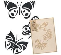 NAKLEO Pochoir pour Peinture Murale Grand Format 59x95cm, Modèle en Plastique et Réutilisable, Papillon Prairie Spinnaker, DIY Bricolage Artisanat Décoration a Peindre, Bois Tissu Mueble