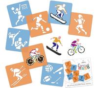 NAKLEO Pochoirs de Dessin pour Enfants 8 Pcs 15x15cm Sport, Plastique et Réutilisable Créatif Modèles pour Peinture, DIY Bricolage Décoration Arts et Artisanat, Papier Mur Bois Tissu