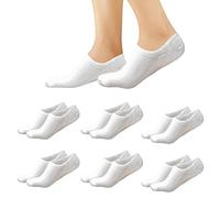 Nakloe - Chaussettes invisibles homme - Chaussettes invisibles femme - Coton et respirant (40/46, Blanc Pack 6)