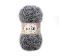 NAKO Paris, fil à tricoter, fil à crochet, acrylique, châle, écharpe d'hiver - 3 écheveaux (pelote) 40 % acrylique de qualité supérieure - 60 % polyamide par écheveau/pelote de 100 g - 268 yds - 21305