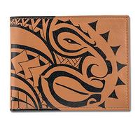Nakoa Portefeuille en cuir véritable pour homme Motif tatouage tribal polynésien, peau, one size, Portefeuille fin