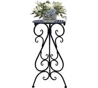 NAKUPE Support pour plantes d'intérieur et d'extérieur en métal de 57 cm de haut, support de pot de fleurs simple pour coin, terrasse, balcon, jardin, porche, ferme, noir (lot de 1)