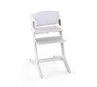 NALA - Chaise haute en bois blanche - coussin