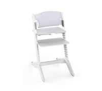 NALA - Chaise haute en bois blanche - coussin