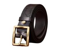 NALANY Ceinture Gaufrée pour Femmes Et Hommes Ceinturon Unisexe Ceinture en Cuir De Vachette Gravé, épaisseur 5mm, Boucle à Ardillon(110cm/waist:37", Black)