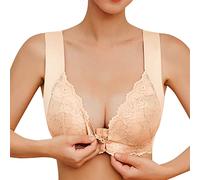 NaLatia 2024 Soutien Gorge sans Armature Fermeture Devant, Brassière Sport Ouverture Devant Lace Bra Confortable Quotidien pour Yoga Sport