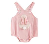 NaLatia 2026 Costume de Pâques Ma première tenue de Pâques pour bébé fille garçon Body sans manches avec sangle en tricot lapin lapin Combinaison vêtements d'été (beige, 0-3 mois)