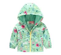 NaLatia Blouson Coupe-Vent Enfant Veste Capuche Manteau Manche Longue Manteaux Printemps Automne Mignon Coloré Animal Imprimé Légers Respirant Doublure Zipper Outwear Bébé 1-5 Ans