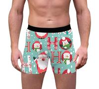 NaLatia Caleçon Personnalisé Homme, Boxer Noël Sport en Coton Pas Cher Rigolo, Microfibre Shorty Transparent Sous-Vêtements, Nouveauté