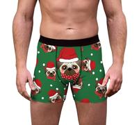 NaLatia Caleçon Personnalisé Homme, Boxer Noël Sport Pas Cher Rigolo, Microfibre Shorty Transparent Sous-Vêtements, Nouveauté