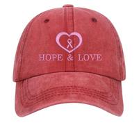 NaLatia Cancer du Sein Lutte Contre Le Cancer inspirant pour Les Femmes, Chapeau de Sensibilisation Cancer du Sein réglable brodé Casquette brodée (01 Rouge, One Size)