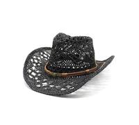 NaLatia Chapeau de cowboy/cowgirl en paille cowboy panama avec bande occidentale/ouest unisexe taille unique homme femme été coachella plage style coachella brésilien Bohême Indiana Raphia naturel