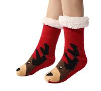NaLatia Chaussette De Noel Chaussettes Chaussons Hiver pour Homme: Chaussettes-Pantoufles Antidérapantes en Pilou Pilou - Chaussettes Chaudes Thermiques en Polaire Épaisse pour Cadeau de Noël 1 Paire
