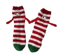 NaLatia Chaussettes Noel Chaussettes Magnétique, Chaussette Funny Couple Holding Hands Socks 3D, Chaussette Couple Tenant Les Mains, Magnétique Tube Moyen, Drôle