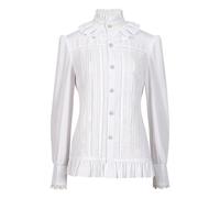 NaLatia Chemise Victorienne pour Femme Gothique Steampunk Chemisier à Volants Vintage Manches Longues Haut Blouse Chic et Élégant Renaissance Pirate Top Soirée Bal Party Printemps Été Mode
