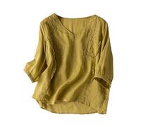 NaLatia Chemisier ample en gaze paysanne bohème décontracté brodé graphique floral 2024 chemise indienne à volants pour femmes âgées d'été tendance rétro dentelle printemps mignon