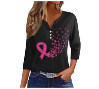 NaLatia Combattre le cancer du sein en octobre, sensibilisation à Pink T-Shirt (01 Noir, M)