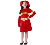 NaLatia Déguisement pompier pour fille Feu, Professions - Déguisement pour enfant et accessoires pour Halloween, carnaval et fêtes. - Rouge