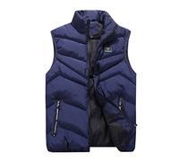 NaLatia Homme Doudoune Sans Manche Gilet Ultra Légère Veste Manteau Parka Blouson Zippée Casual Chaud Manteau Matelassée Rembourrée Blouson Zippée