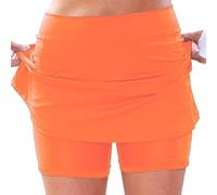 NaLatia Jupe Short Femme avec Poches Sport Décontracté Jupe Couleur Unie Jupe Taille Moyenne Pantalons- La Randonnée, La Course, Le Cyclism Solide Taille