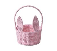 NaLatia Panier de Pâques Enfant avec Poignée, Élégant Panier Floral pour Mariages, Panier Multi-Usage en Tissu Jacquard Déco avec Oreilles Tissées pour Camping, Fête, Décoration de la Maison