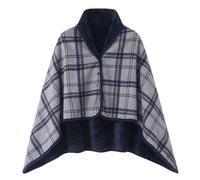 NaLatia Poncho Châle Femme Écharpe Cape Épaissie Elégant Chaud Hiver Foulard Chaud Ouverture Plaid Imprimé Pull Manteau Poncho Tartan Style avec Boutons Couverture à Carreaux Cadeau de Noël