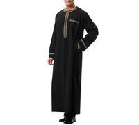 NaLatia Qamis Homme Musulman Caftan à manches longues pour homme en coton et lin