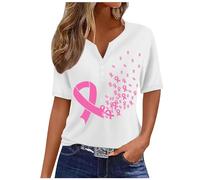 NaLatia Ruban rose de sensibilisation au cancer du sein Rose octobre T-Shirt (01 Blanc, S)